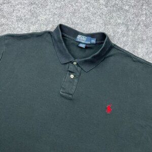 Polo Ralph Lauren Shirt Mens 2XL‎ Black Short Sleeve Golf Classic Red Pony Soft